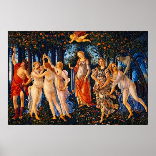 De Lente (Primavera) van Sandro Botticelli Poster (Voorkant)