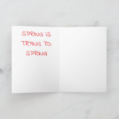 De lente probeert te springen bedankkaart (Binnen)