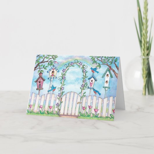 De lente Robins - Wenskaart Kaart (Voorkant)