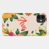 De lente Tropische Bloemen Aangepaste Naam Case-Mate iPhone Case (Achterkant (horizontaal))