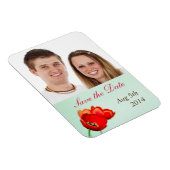 De lente tulp red floral mint bruiloft redt de dat magneet (Rechterzijde)