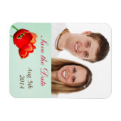 De lente tulp red floral mint bruiloft redt de dat magneet (Horizontaal)