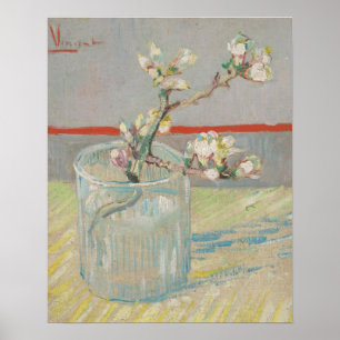 De lente van de bloeiende amandel in een glas van  poster