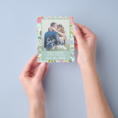 De lente van de bruiloft florale groene foto spare flyer (Hand)