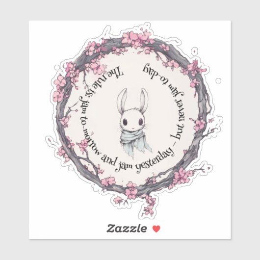 De lente van een haas in de Cherry Blossom Grove Sticker (Vel)