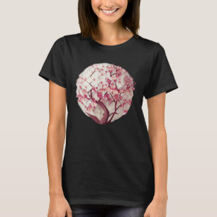 De lente van Geometrische Cherry Blossom Sphere T-shirt