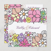 De Lente van het huwelijk bloeit de Uitnodiging (Voorkant / Achterkant)