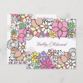 De Lente van het huwelijk bloeit de Uitnodiging (Voorkant / Achterkant)