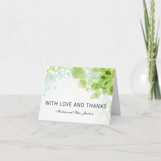 De lente verlaat Waterverf dank u Bedankkaart (Voorkant)