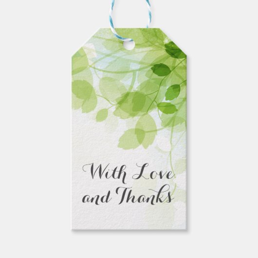 De lente verlaat Waterverf dank u Cadeaulabel (Voorkant)