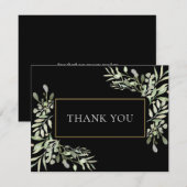 De lente verlaat zwart gouden zaken Dank u kaart (Voorkant / Achterkant)