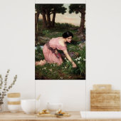 De lente verspreidt één Groene Lap van Bloemen - 1 Poster (Keuken)