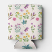 De lente Waterverf Botanisch Bloeiend Naadloos Blikjeskoeler (Achterkant)