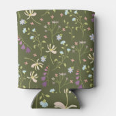 De lente Waterverf Botanisch Bloeiend Naadloos Blikjeskoeler (Achterkant)