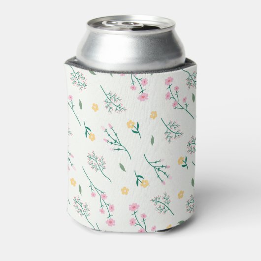 De lente Waterverf Botanisch Bloeiend Naadloos Blikjeskoeler (Blikje Achterkant)