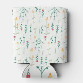 De lente Waterverf Botanisch Bloeiend Naadloos Blikjeskoeler (Achterkant)