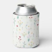 De lente Waterverf Botanisch Bloeiend Naadloos Blikjeskoeler (Blikje Voorkant)