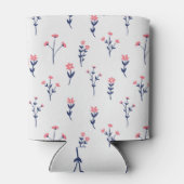 De lente Waterverf Botanisch Bloeiend Naadloos Blikjeskoeler (Achterkant)