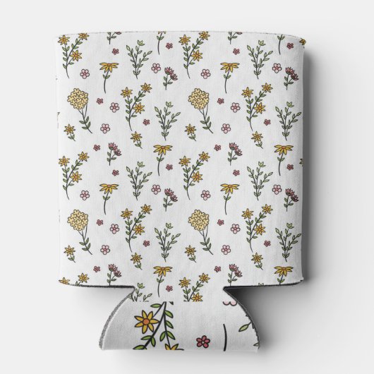 De lente Waterverf Botanisch Bloeiend Naadloos Blikjeskoeler (Achterkant)