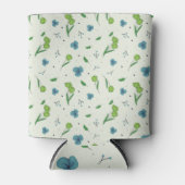 De lente Waterverf Botanisch Bloeiend Naadloos Blikjeskoeler (Voorkant)