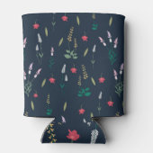 De lente Waterverf Botanisch Bloeiend Naadloos Blikjeskoeler (Achterkant)