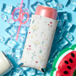 De lente Waterverf Botanisch Bloeiend Naadloos Seltzer Blikjeskoeler