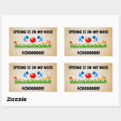 De lente zit in mijn neus. Achoo! Rechthoekige Sticker (Vel)