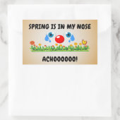 De lente zit in mijn neus. Achoo! Rechthoekige Sticker (Tas)