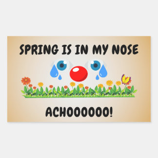 De lente zit in mijn neus. Achoo! Rechthoekige Sticker