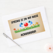 De lente zit in mijn neus. Achoo! Rechthoekige Sticker (Envelop)