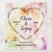 De lentekleuren Abstracte Huwelijk Wijn Etiket (Enkel label)