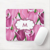 De lentetulpen die Douane Monogram Gift schilderen Muismat (Met muis)