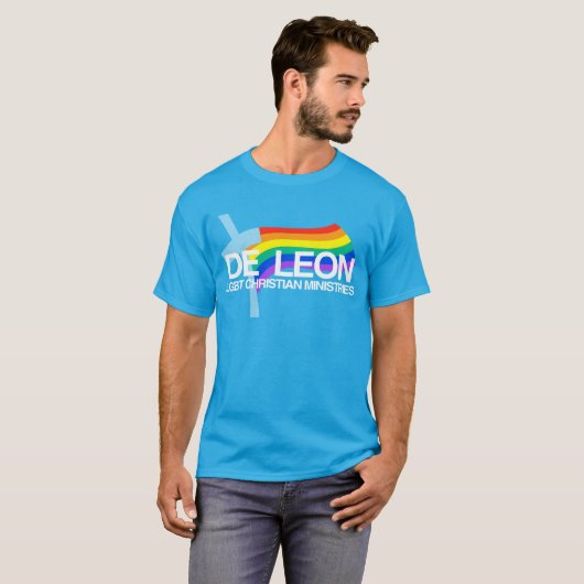 De Leon LGBT Christelijke ministeries van Logo en  T-shirt (Voorkant volledig)