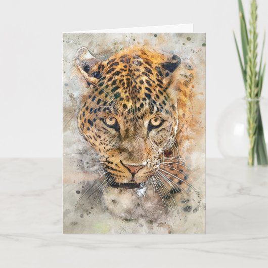 DE LEOPARD BLANK ALL-OCCASION KAART (Voorkant)