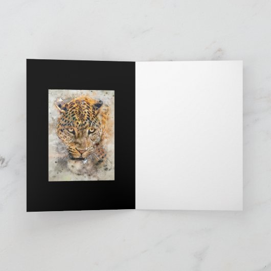DE LEOPARD BLANK ALL-OCCASION KAART (Binnen)