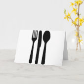 de lepelpictogram van het vorkmes kaart (Gele Bloem)