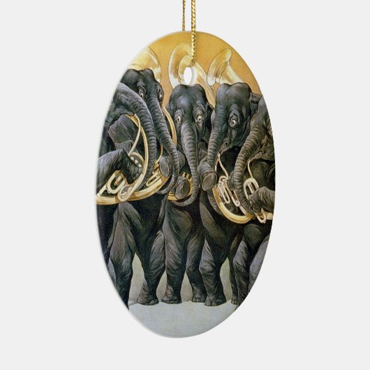 De lephant Brass Band Keramisch Ornament (Rechts)
