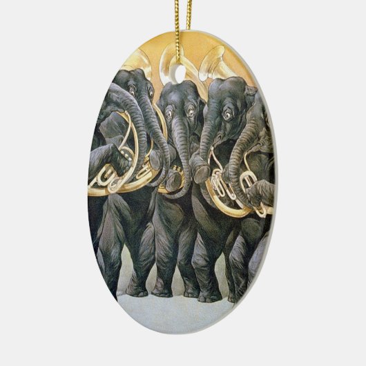 De lephant Brass Band Keramisch Ornament (Links)