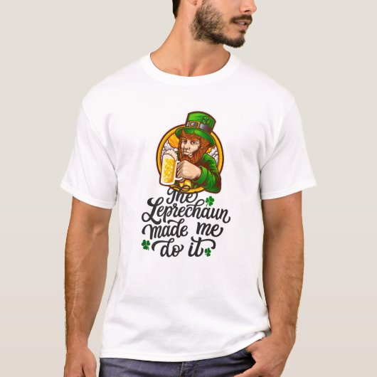 De Leprechaun deed het. T-shirt (Voorkant)