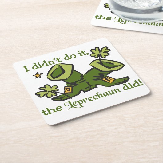 De Leprechaun Kartonnen Onderzetters (Schuin)