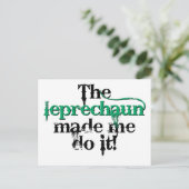 De leprechaun liet me het doen (bc) briefkaart (Staand voorkant)