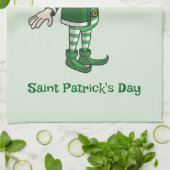 De Leprechaun met een klaver Theedoek (Gevouwen)