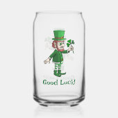 De Leprechaun met een klaverblad Blikvorm Glas (Achterkant)