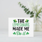 De Leprechauns laten me het doen St Patrick's Day Briefkaart (Staand voorkant)
