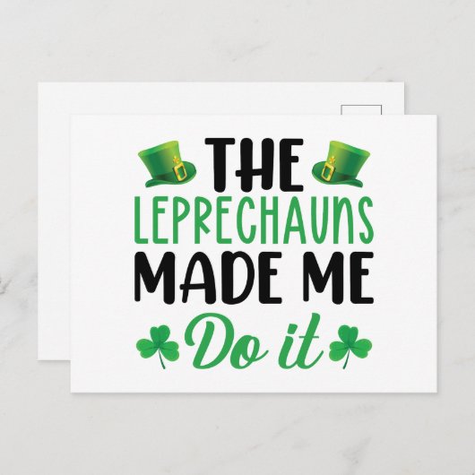 De Leprechauns laten me het doen St Patrick's Day Briefkaart (Voorkant / Achterkant)