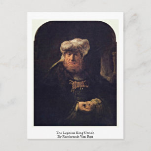 De Leprous King Uzziah door Rembrandt van Rijn Briefkaart