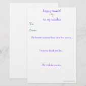 De leraar aan het eind van het jaar bedankt je not (Voorkant / Achterkant)