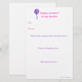 De leraar aan het eind van het jaar bedankt je not (Voorkant / Achterkant)