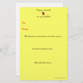 De leraar aan het eind van het jaar bedankt je not (Voorkant / Achterkant)