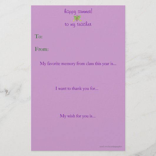 De leraar aan het eind van het jaar bedankt je not (Voorkant)